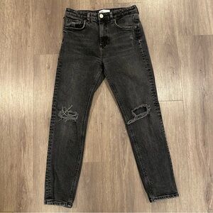 Zara Distressed Black Women's straight Jeans